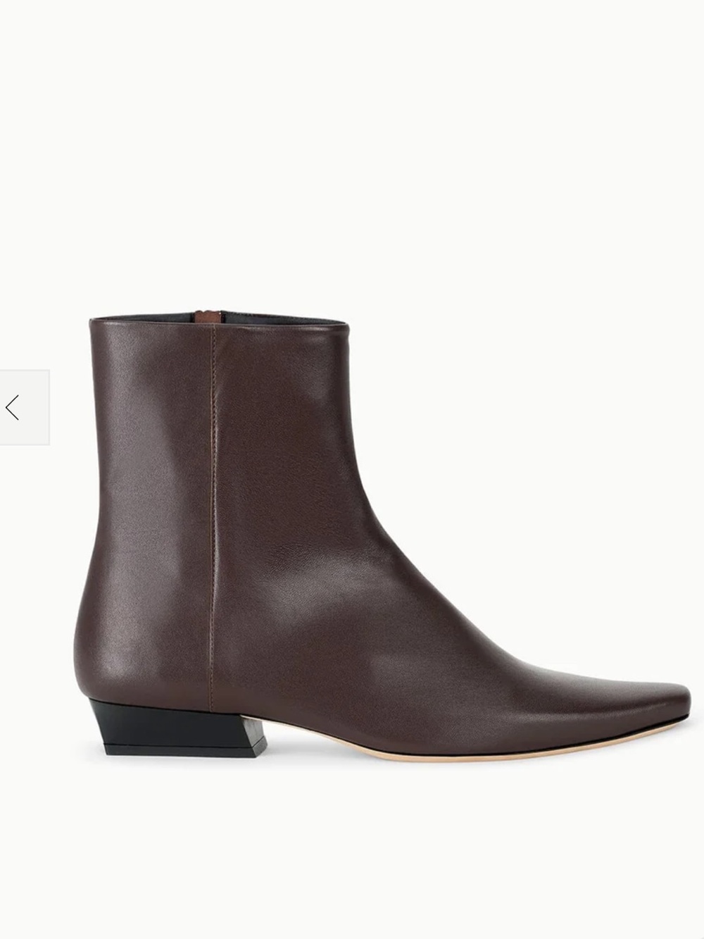 Staud Wally Flat Leather Ankle Boots Brown Espresso Size 37.5 NWOB